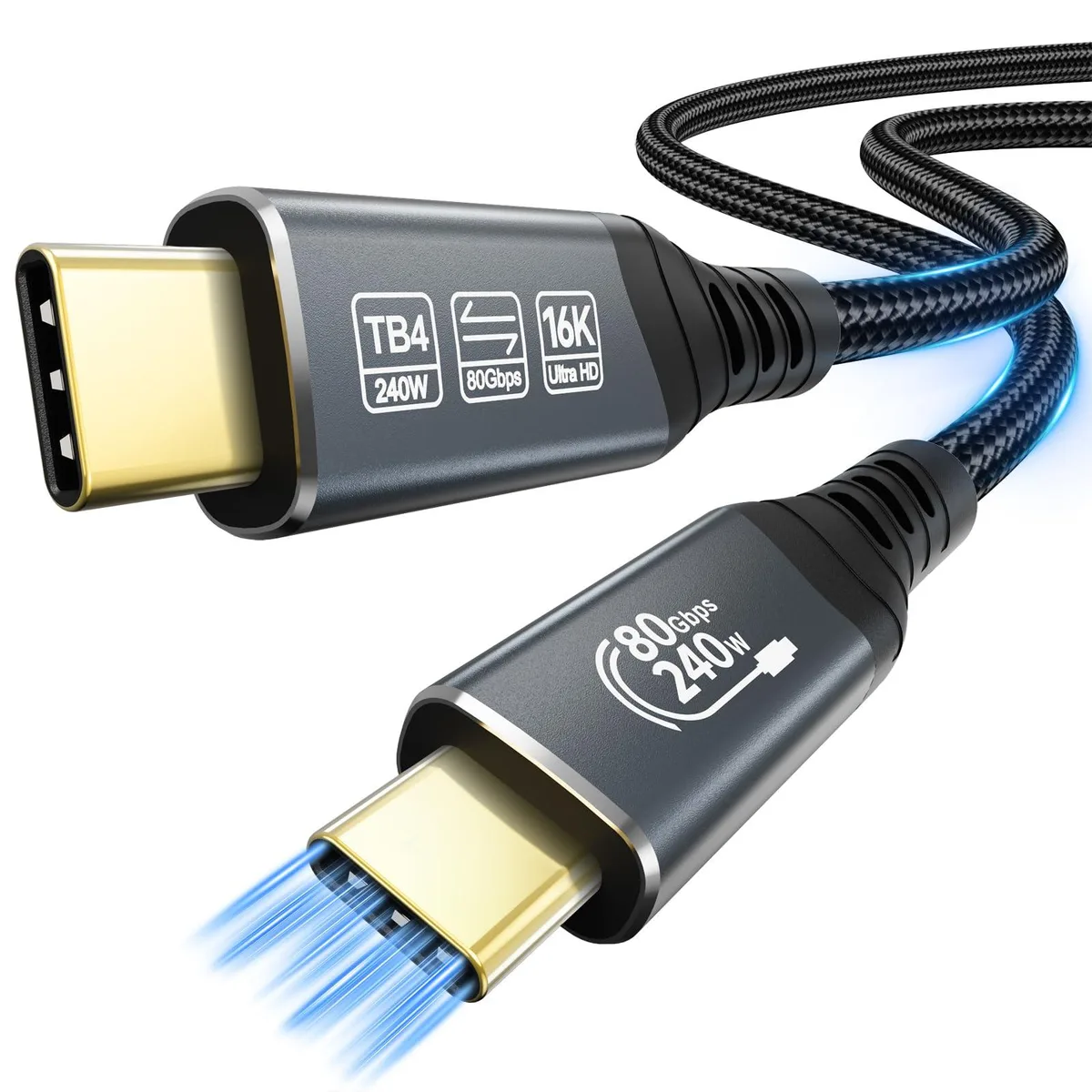 ZONLELE USB4 80Gbps 240W USB-C Cable 6.6FT — product photo
