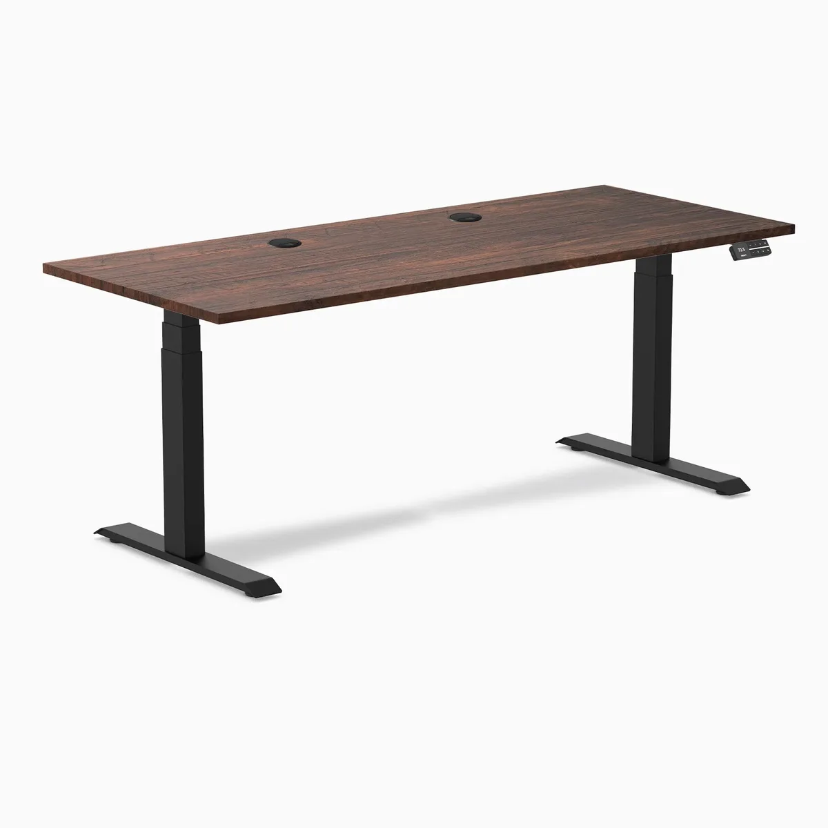 Desky Desky Dual Softwood Sit Stand Desk American Rustic Pine 72 x 30 in Matte Black — product photo