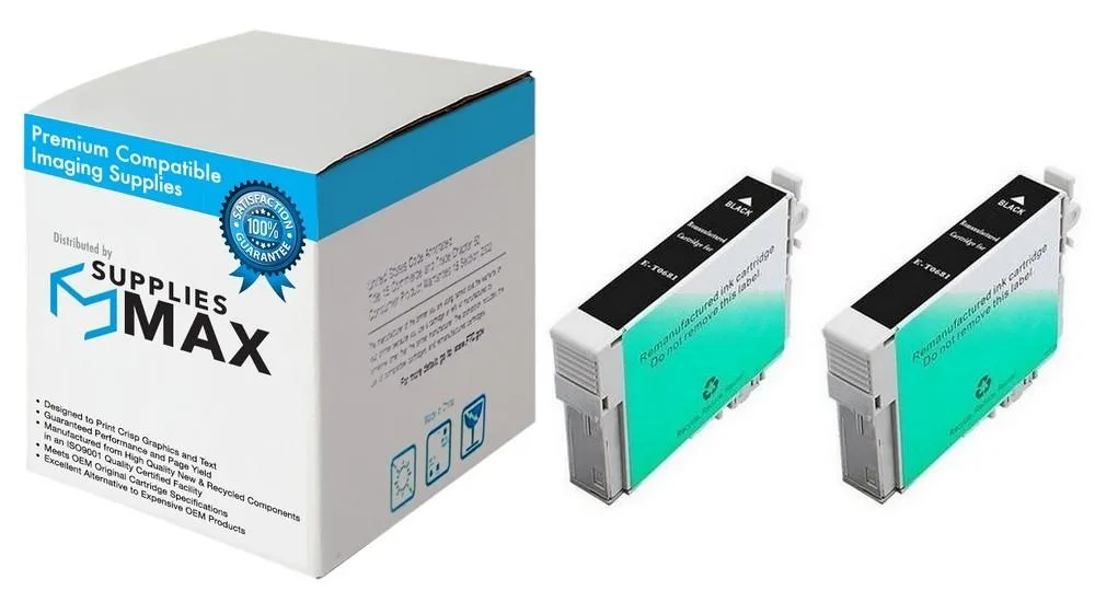 SuppliesMax SuppliesMax Epson T068120-D2 Black Inkjet Cartridge 2-Pack — product photo
