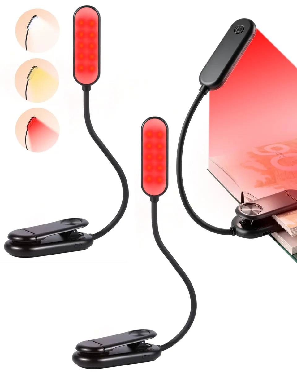  630nm Red Book Light 2 Pack Clip On 2.64 oz 3000K 6000K — product photo