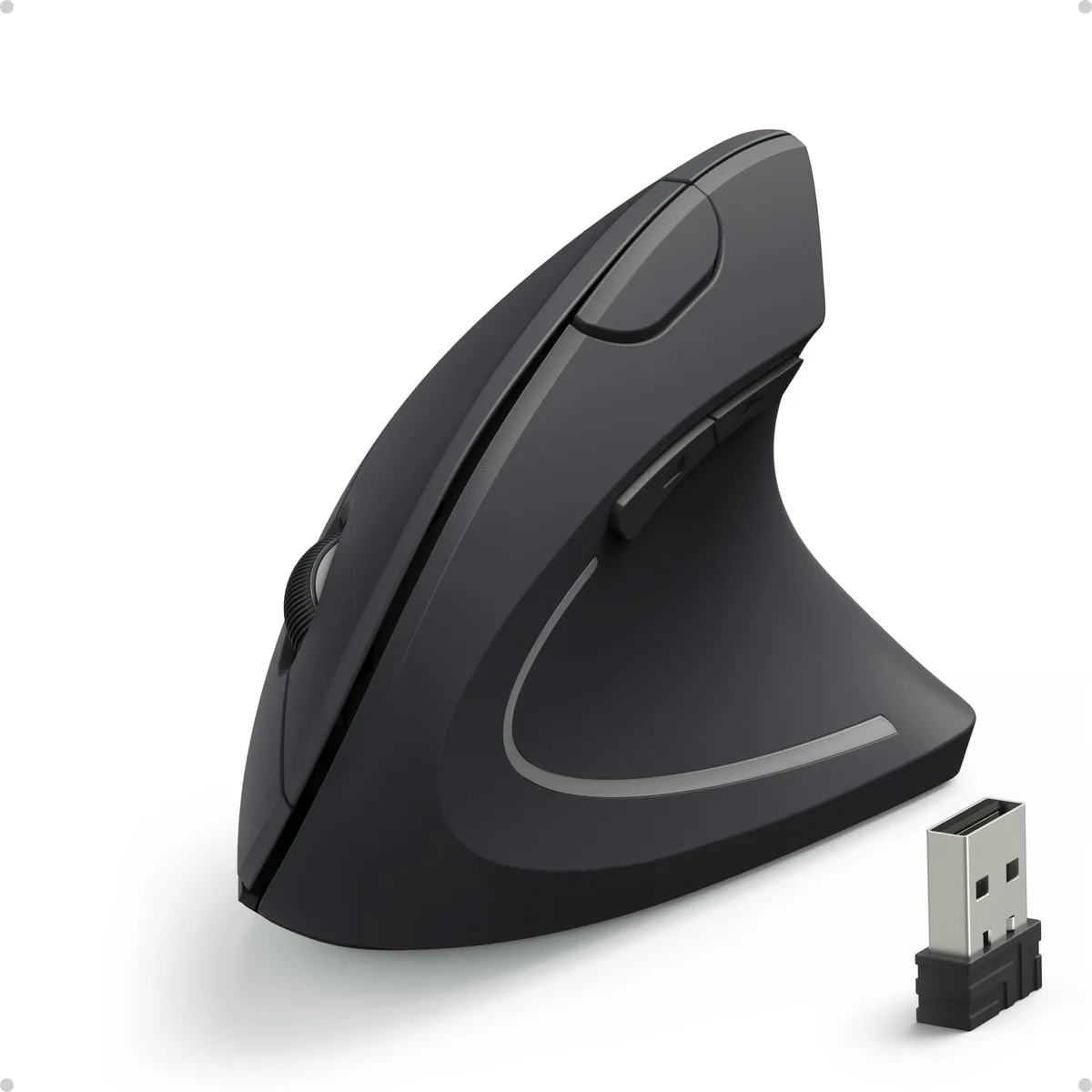  ASUS Anker AK-98ANWVM-UBA 2.4G Wireless Vertical Ergonomic Optical Mouse - Black — product photo