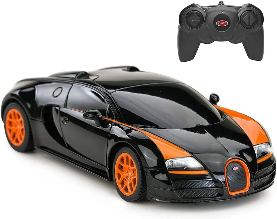 usbroway usbroway Bugatti Veyron 16.4 Grand Sport Vitesse 1:24 RC Car Black/Orange — product photo