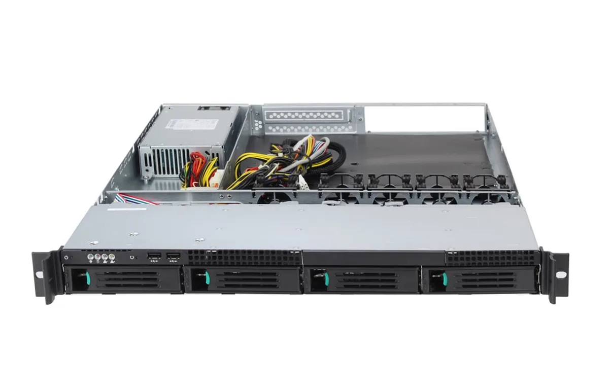 HOTCFWQ HOTCFWQ 1U 4-Bay Hot-Swap Server Chassis 6Gb/s SATA 500W — product photo