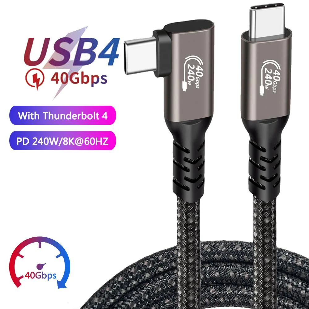 ESTONE ESTONE PQ005 USB4 cable right-angle 3.3FT 40Gbps 240W 8K@60Hz — product photo