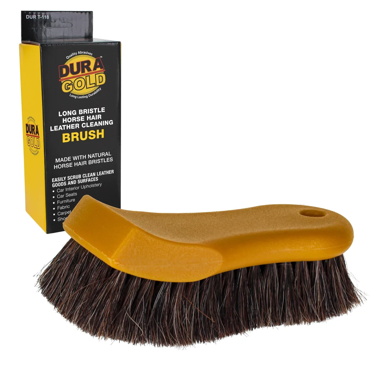  Long Bristle Horse Hair Leather Cleaning Brush Scrub Clean Upholstery Seats — product photo