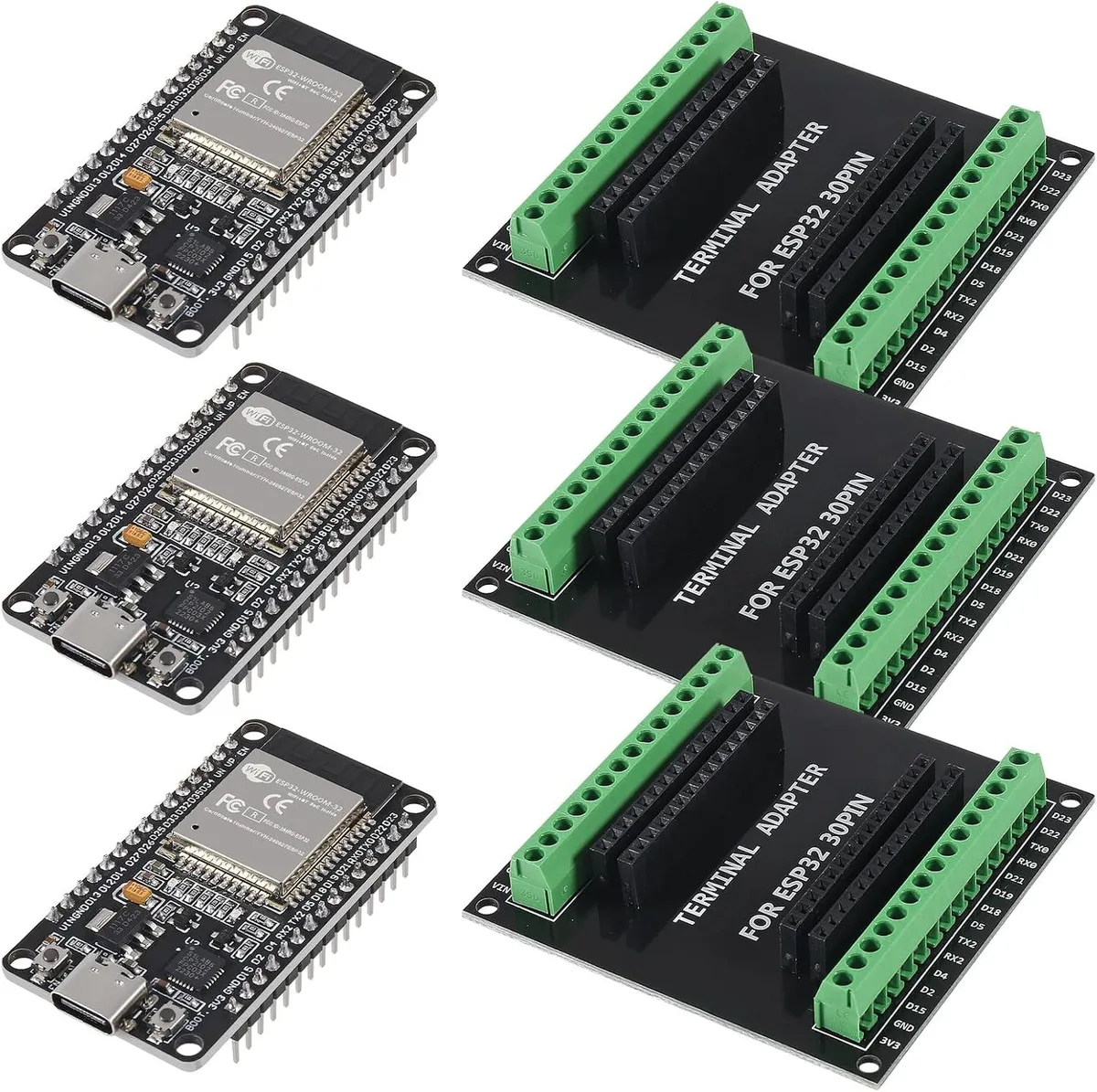 MCDODO MCDODO ESP32 30PIN Type-C CP2102 Dev Board + GPIO Shield 3 Sets — product photo