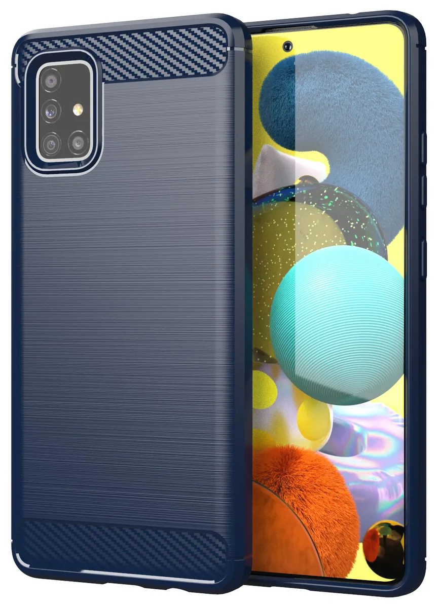 Nakedcellphone Nakedcellphone Navy Carbon Fiber TPU Case for Samsung Galaxy A51 5G UW — product photo