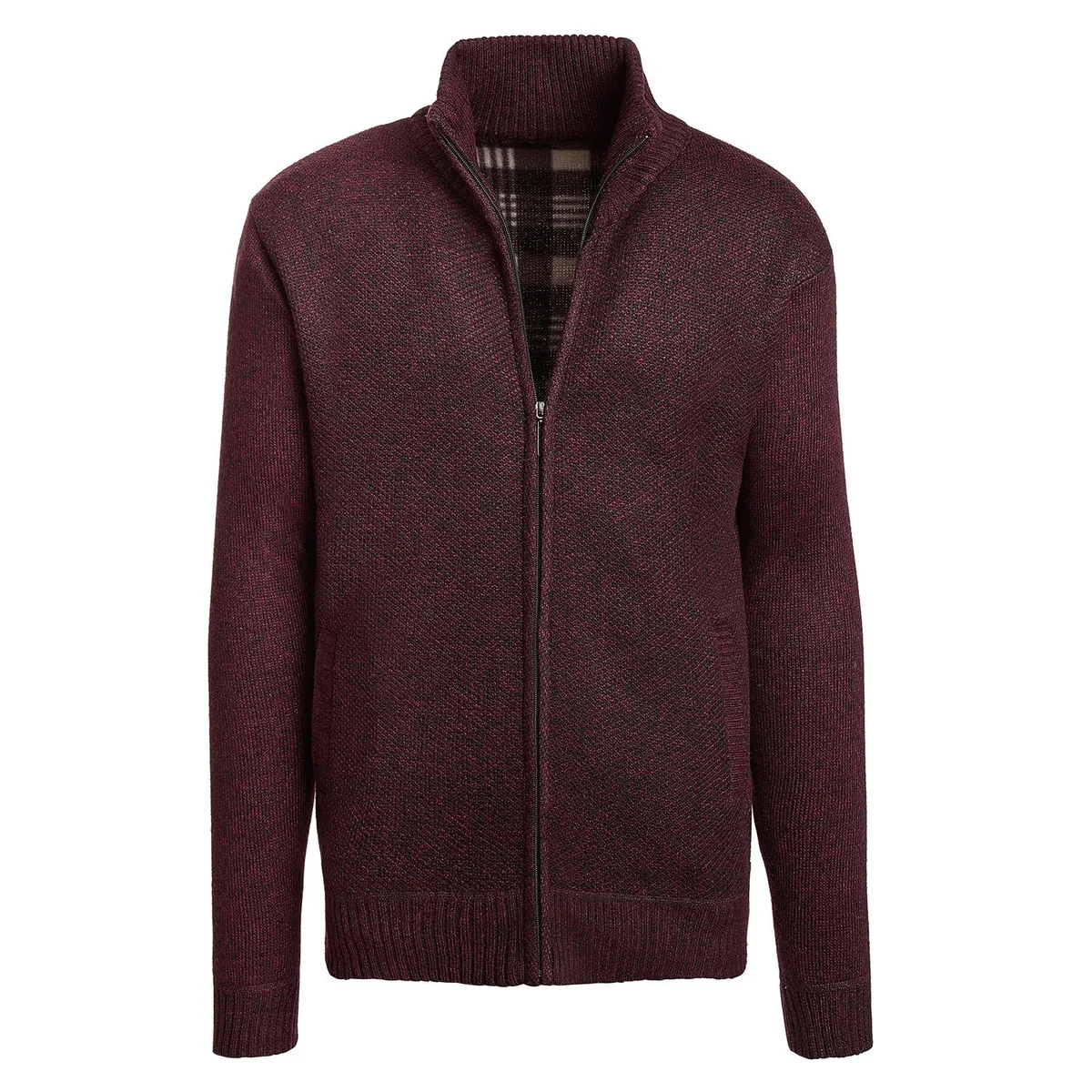 Altatac Altatac Men's Fleece Lined Full-Zip Mock Neck Sweater Red S — product photo