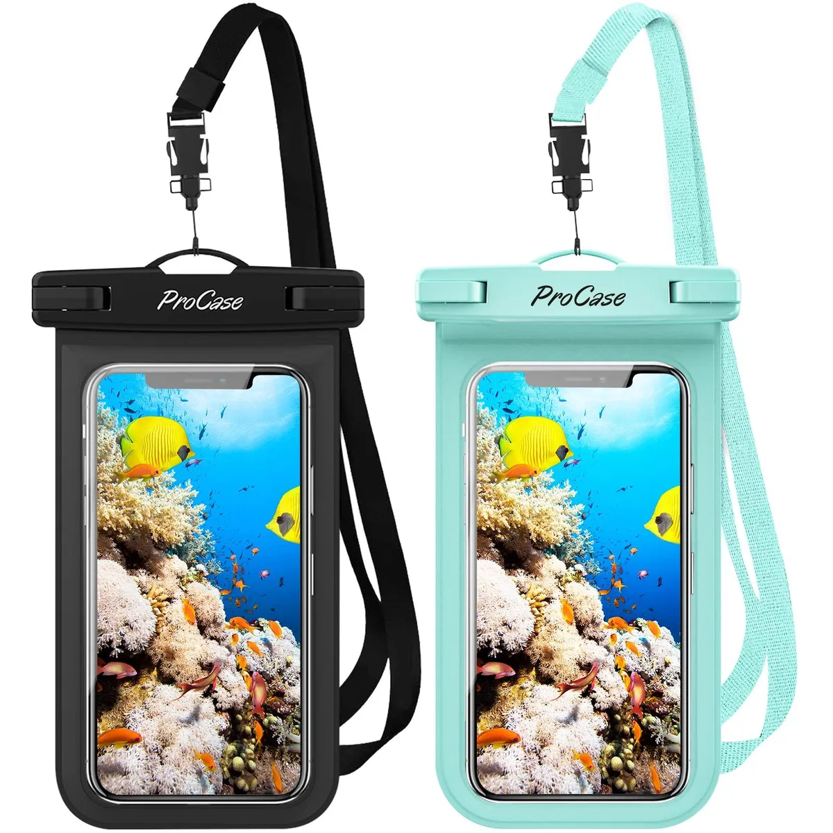No Sew No Sew DB-1 Waterproof Phone Pouch 2 Pack Black/Green 6.7 x 3.9 in — product photo