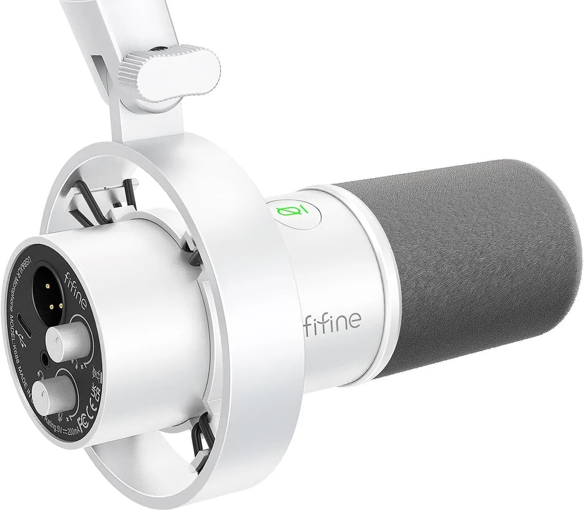 FIFINE FIFINE Dynamic Microphone XLR/USB Amplitank White — product photo