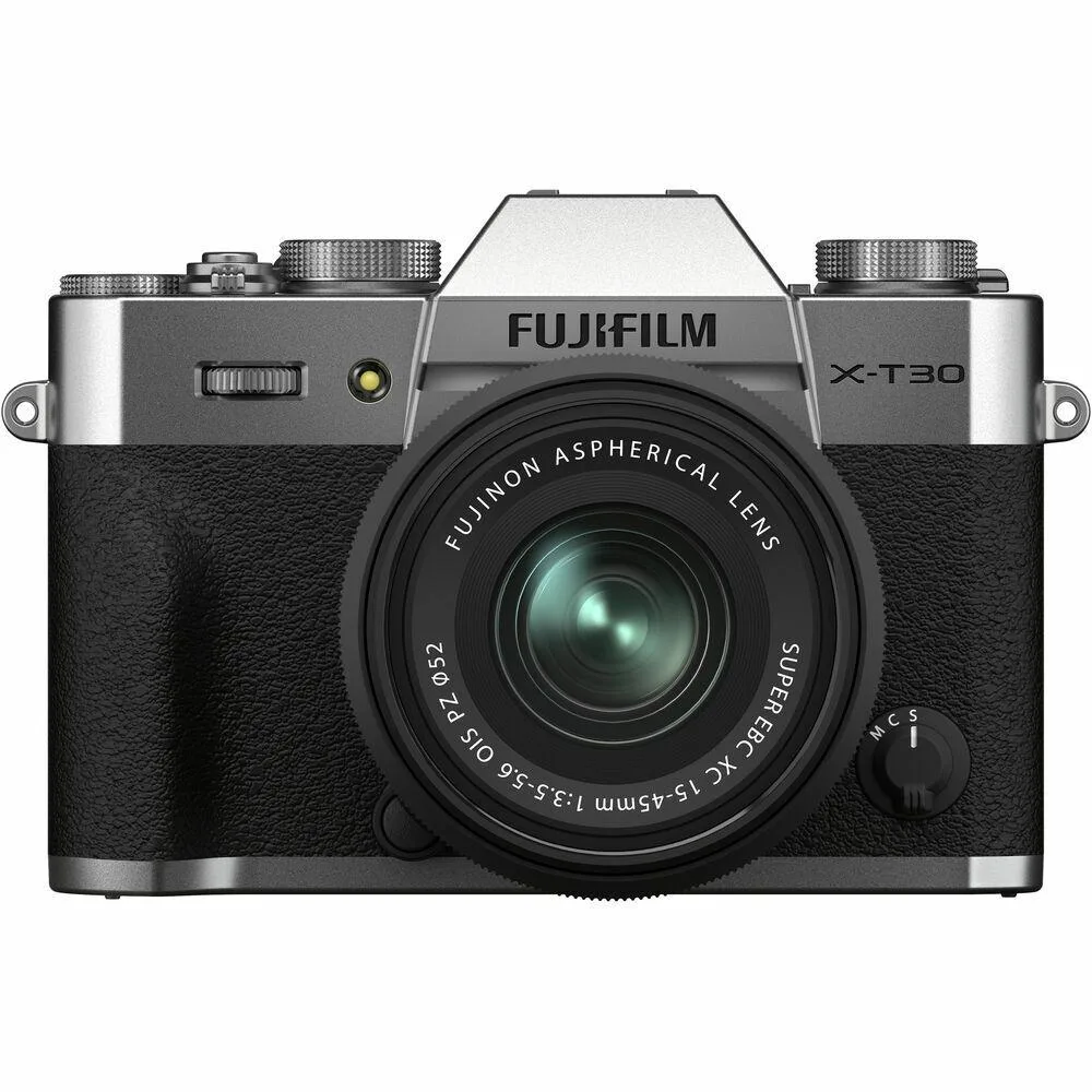 FUJIFILM FUJIFILM X-T30 II with XC 15-45mm OIS PZ Lens (Silver) compact mirrorless camera — product photo