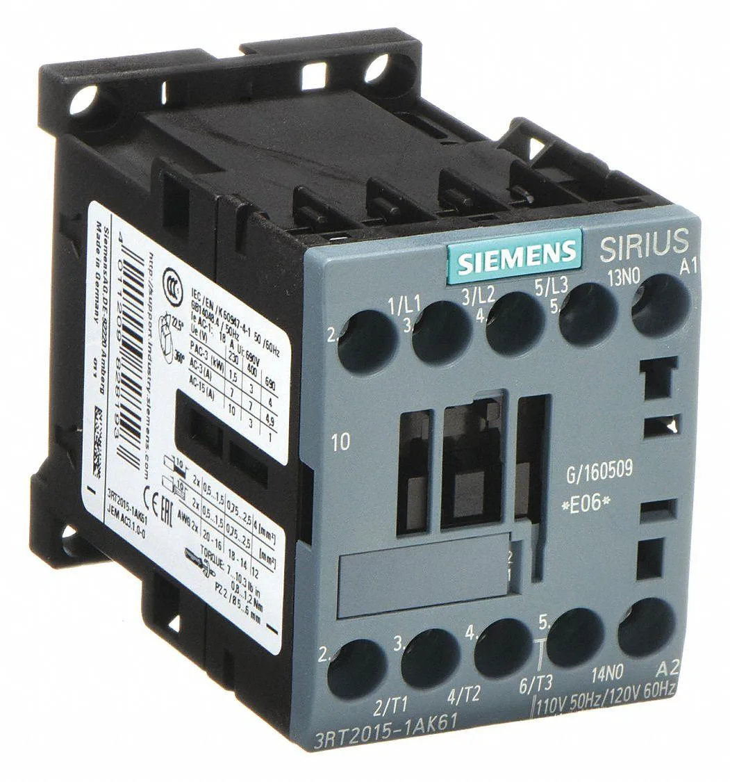 Compact grey IEC contactor, DIN-rail mount, screw terminals, 24V DC coil