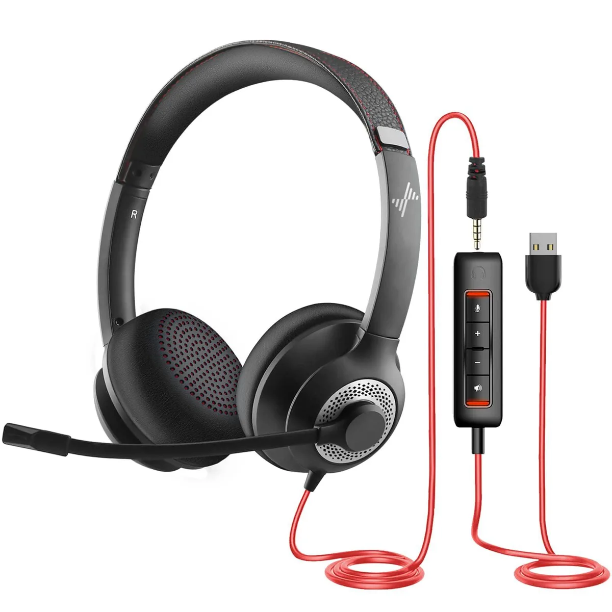 JIAMQISHI EH01 on-ear headphone USB 3.5mm black — product photo