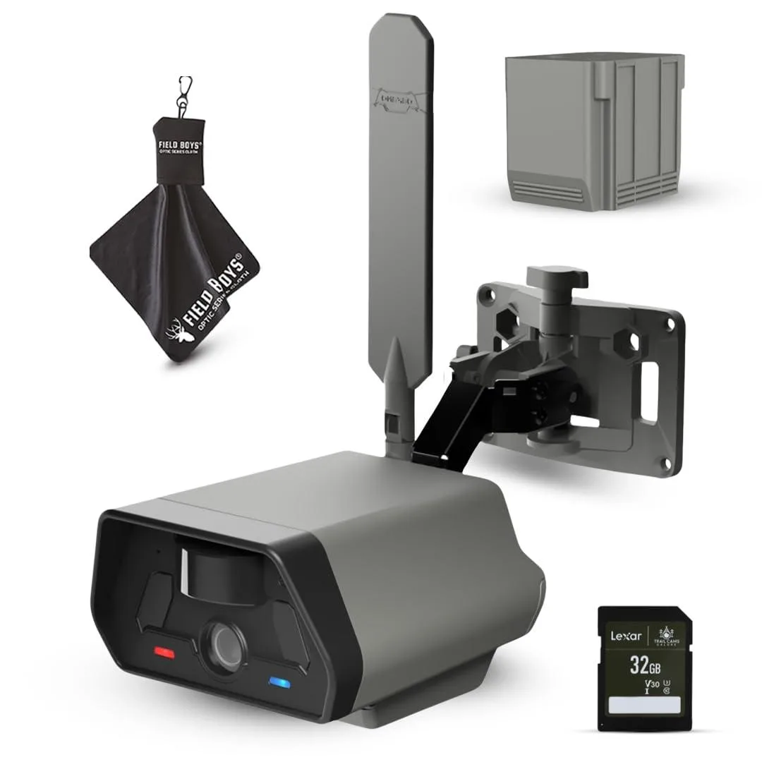 Rectangular camouflage cellular camera with antenna, 32GB card included