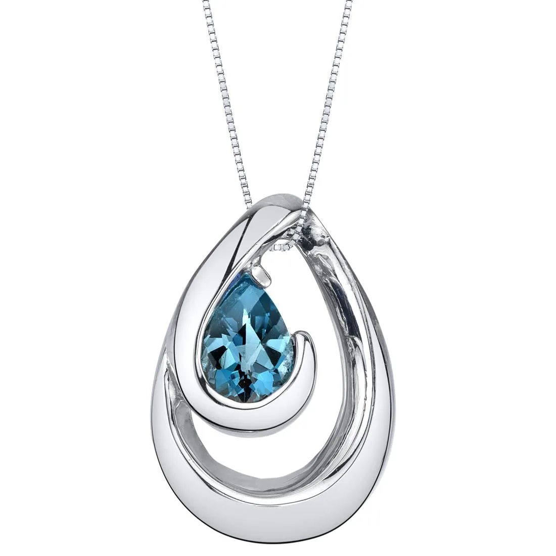 Oravo Oravo London Blue Topaz Sterling Silver 18" Necklace .75ct .925 — product photo