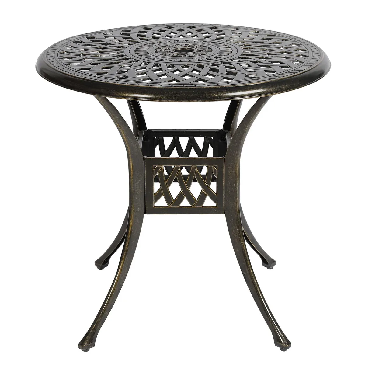 MEETWARM MEETWARM 31" Round Patio Bistro Table Dark Bronze — product photo