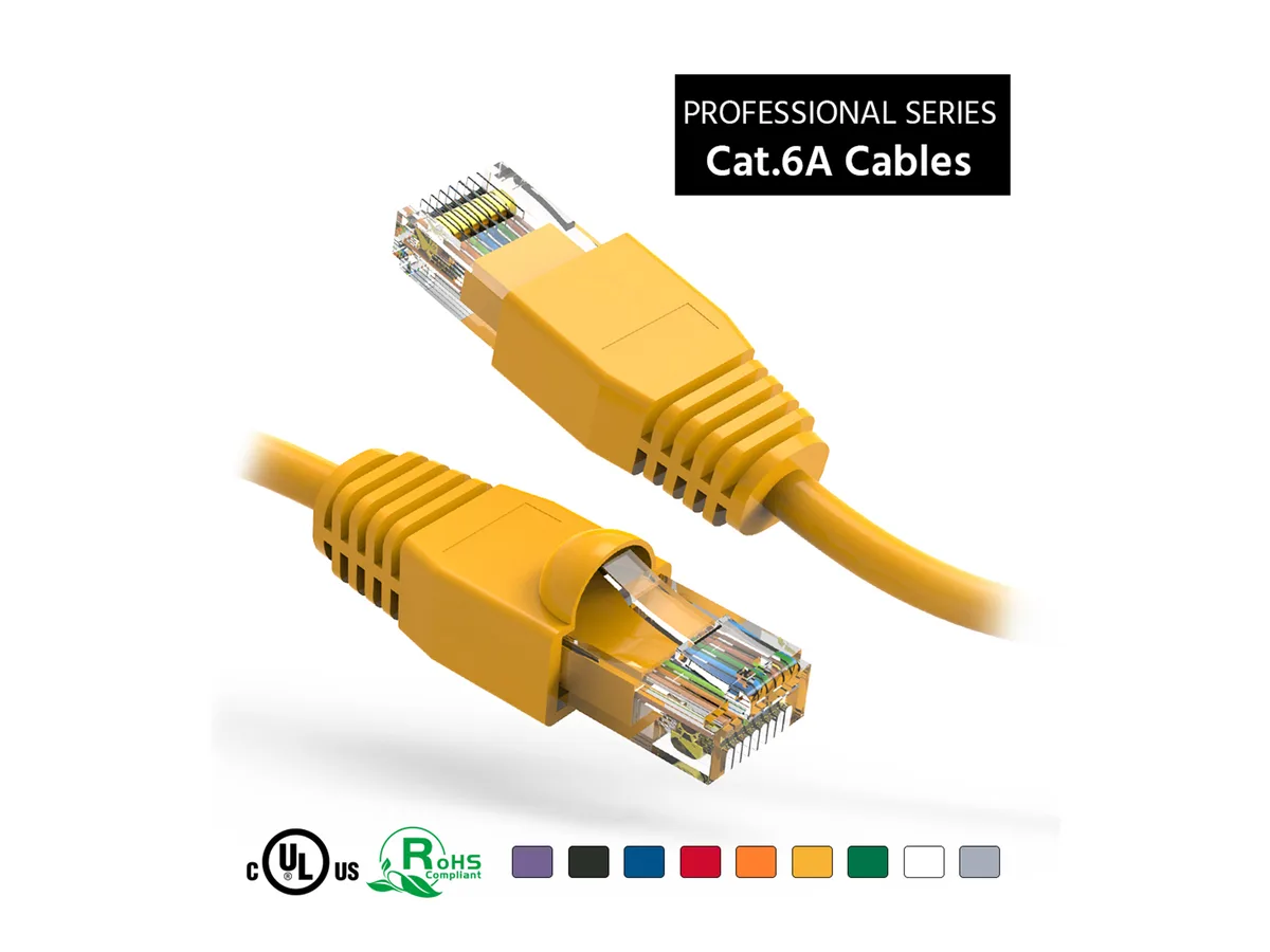 Nippon Labs Nippon Labs 60CAT6A-20YW Cat6A UTP network ethernet cable 20 ft Yellow — product photo