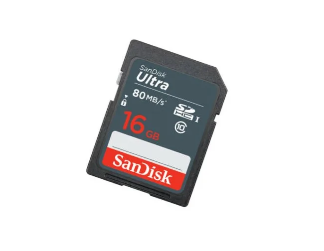 SanDisk SanDisk Ultra SDHC 16GB Class 10 80MB/s UHS-I memory card — product photo