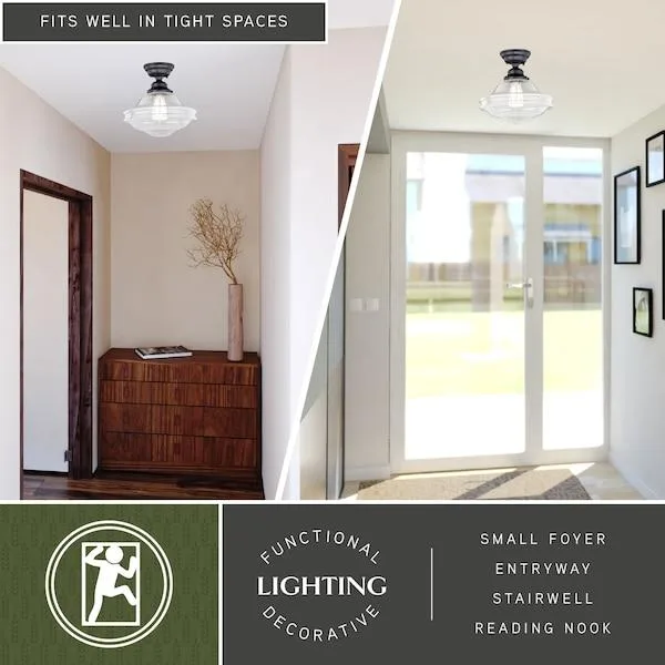Vaxcel Vaxcel Huntley C0177 12-in Semi Flush Mount Bronze — product photo