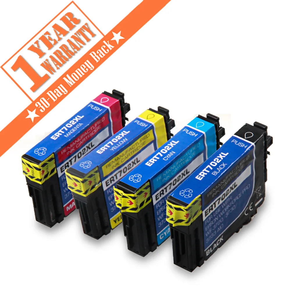 OmniTrade OmniTrade T702XL 4-Pack Ink Cartridges (K/C/M/Y) for Epson WorkForce Pro WF-3720/3730/3733 — product photo