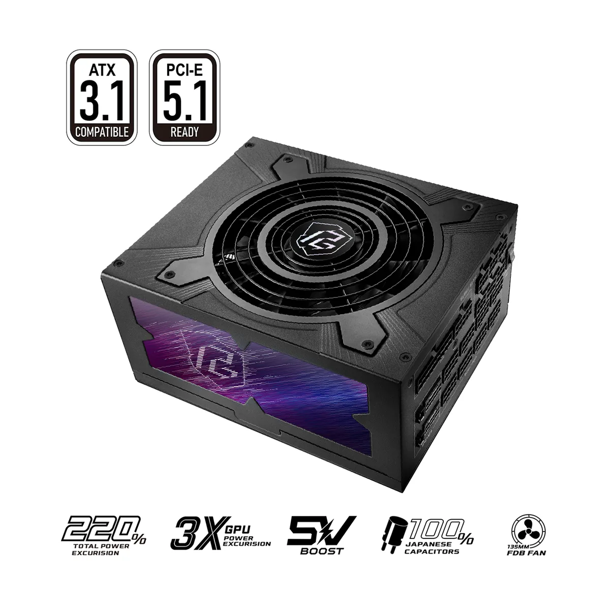 ASRock ASRock PG-1600G 1600 W ATX 3.1 power supply — product photo