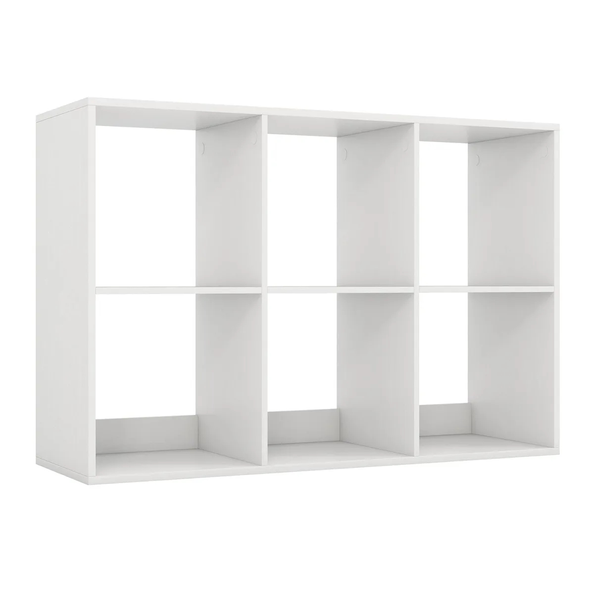 SlickBlue SlickBlue 6 Cube Bookshelf with Back Guardrail, White — product photo