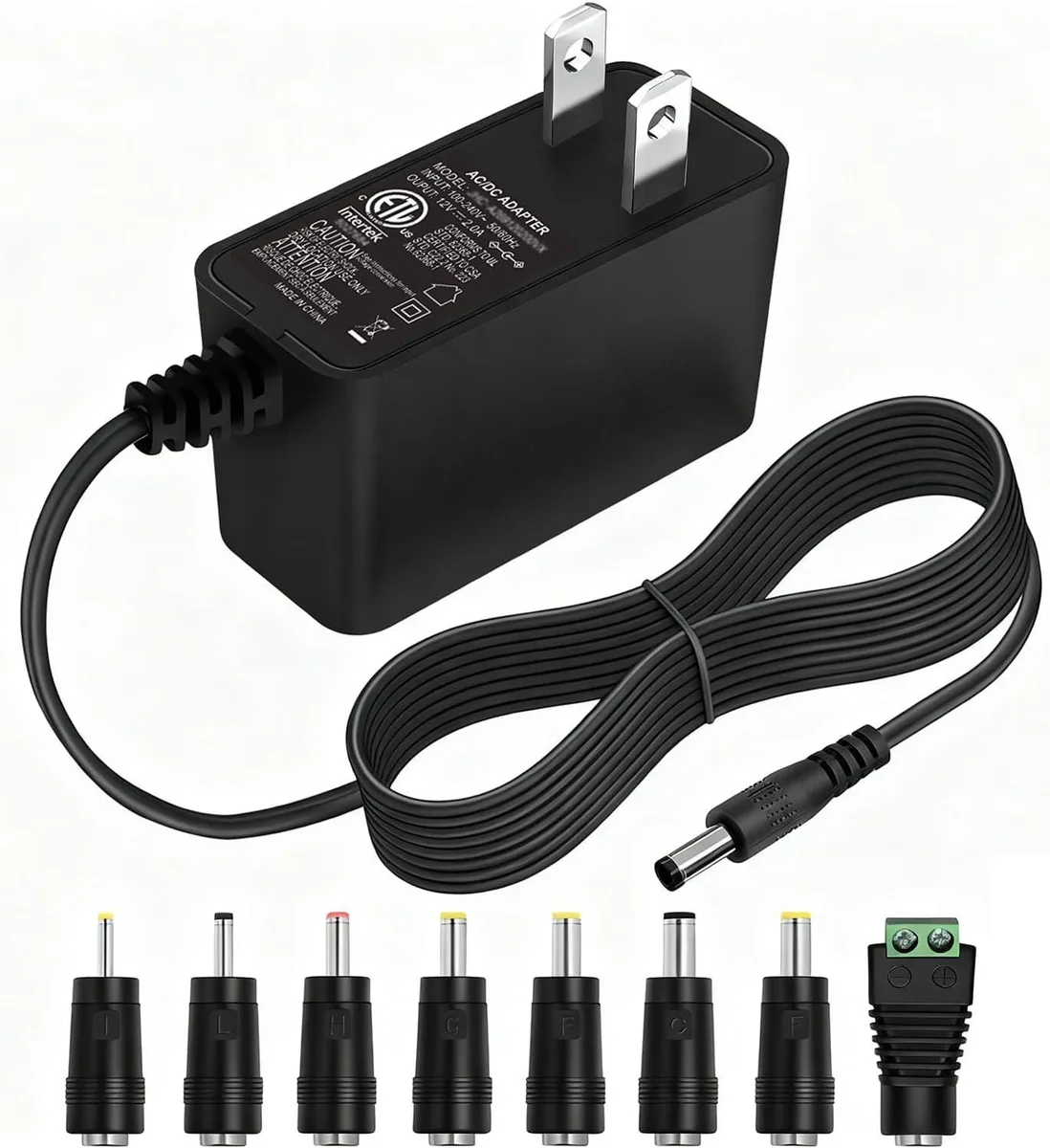 BASEUS BASEUS 12V 2A AC Adapter 8 Tips ETL Listed — product photo