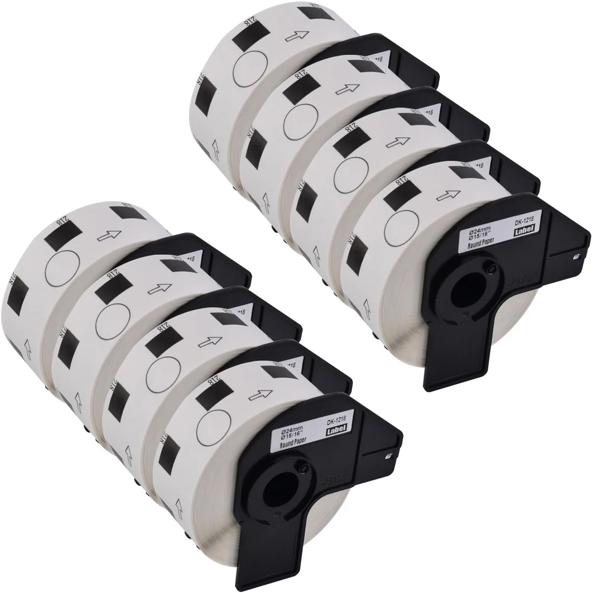 GREENCYCLE GREENCYCLE DK-1218 Round Labels 24mm 8 Rolls 1000 Labels — product photo