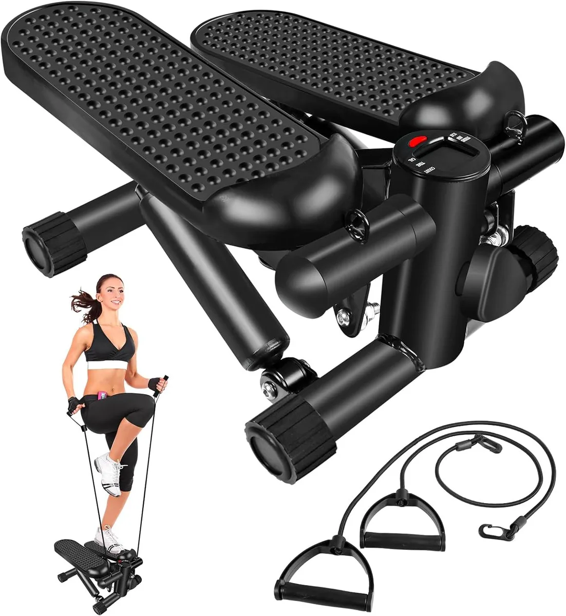 TAURKENAM TAURKENAM Hydraulic Fitness Stepper with LCD Monitor and Resistance Bands home gym — product photo