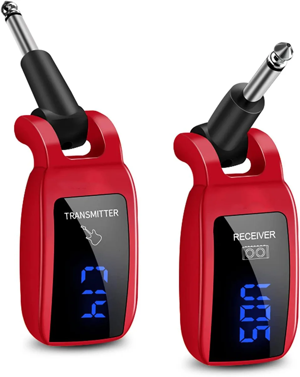 BONAEVER BONAEVER Wireless Guitar System UHF Red 164ft 15Ch 500mAh 2022 — product photo