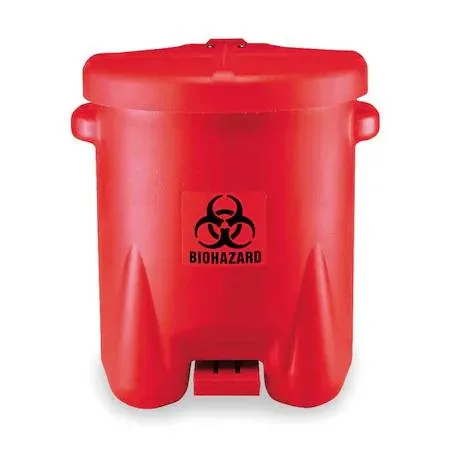 EAGLE EAGLE 947BIO Biohazard Step-On Waste Can 14 Gallon Red — product photo