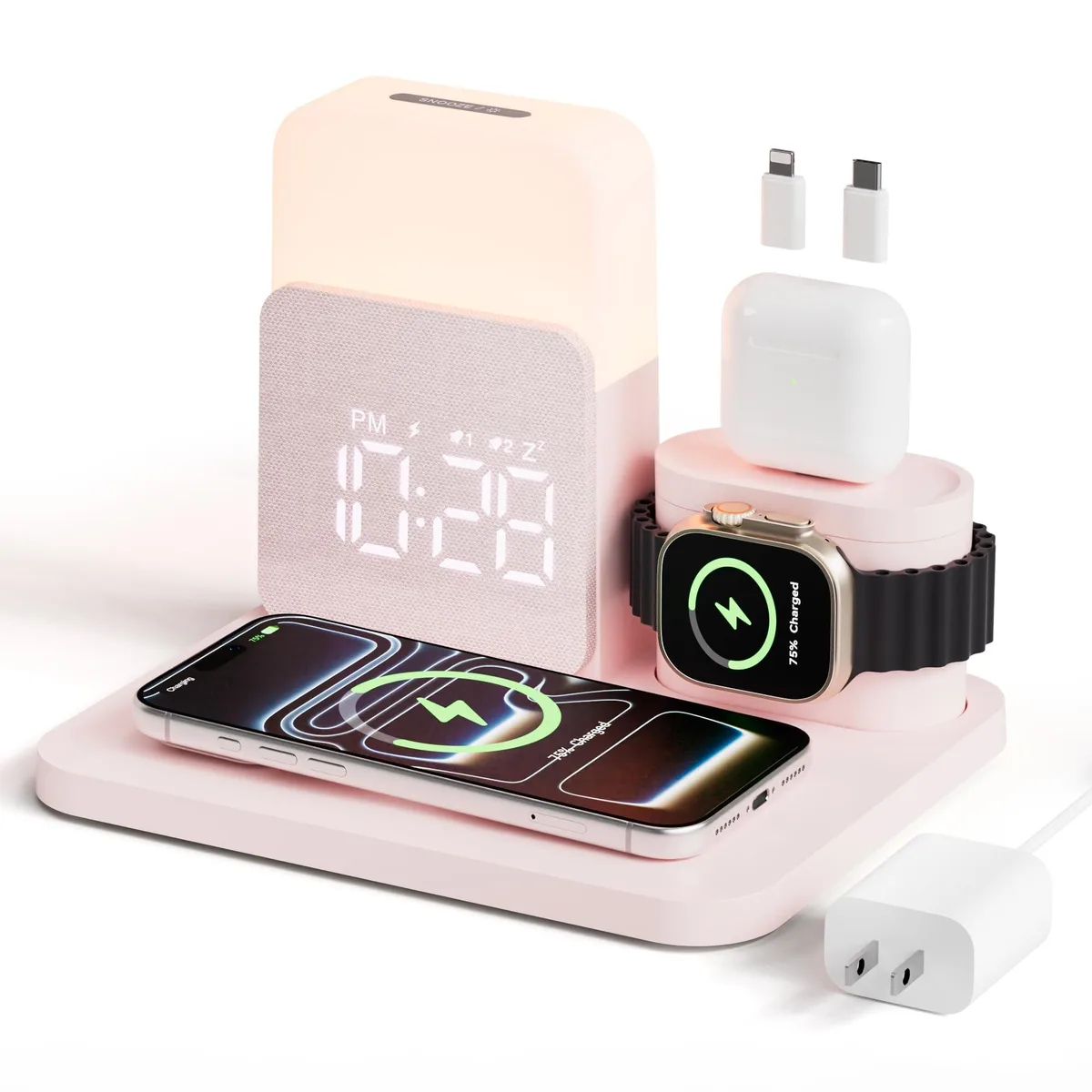  COLSUR S32 7 in 1 Wireless Charger 25W Pink — product photo