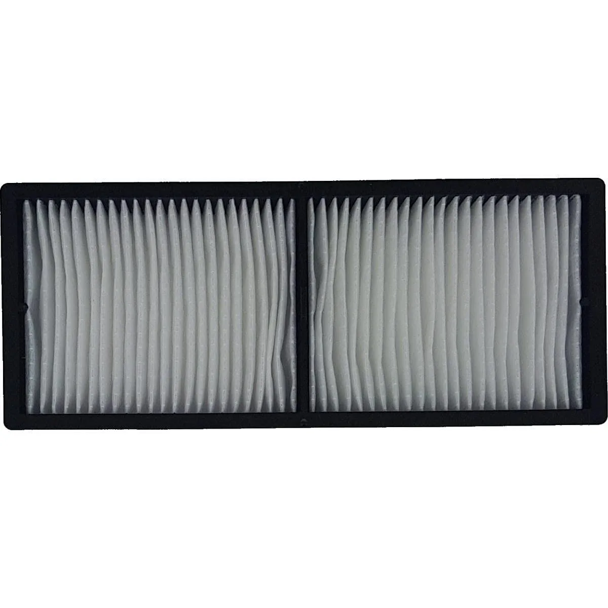 Rectangular white mesh air filter in clear wrap