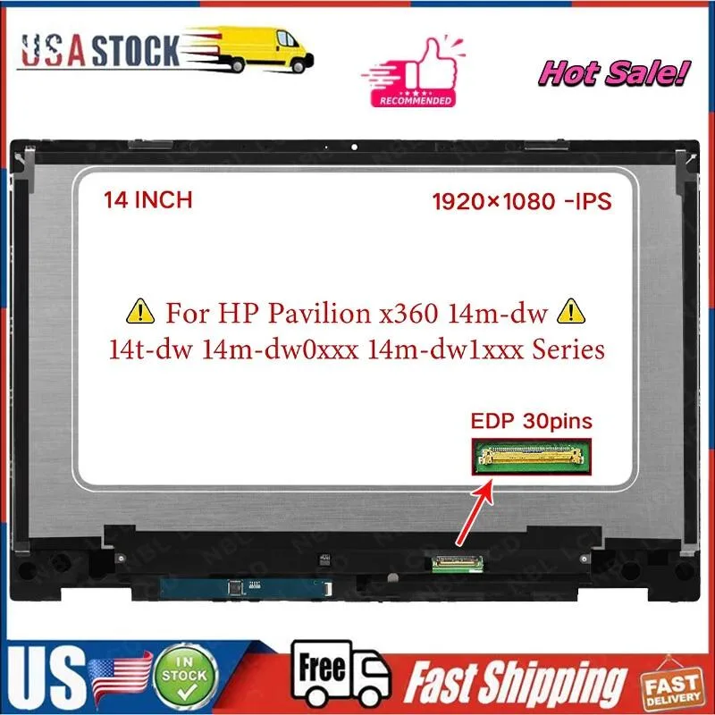 NUOLAISUN NUOLAISUN 14" LCD Touch Screen for HP Pavilion x360 14-dw0xxx 14m-dw0xxx 14t-dw0xx — product photo