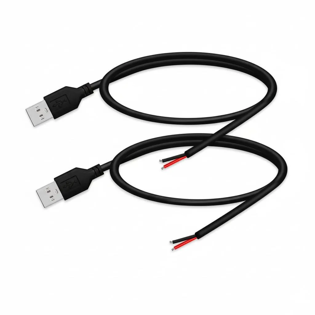 Kootion Kootion 24AWG USB 2.0 2-Pin Pigtail Cable 5V 2A 1.64ft 2-Pack Black — product photo