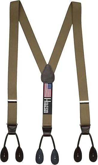 Hold'Em Hold'Em Tuxedo Suspenders Olive Tall 54" 1.25" Button End — product photo