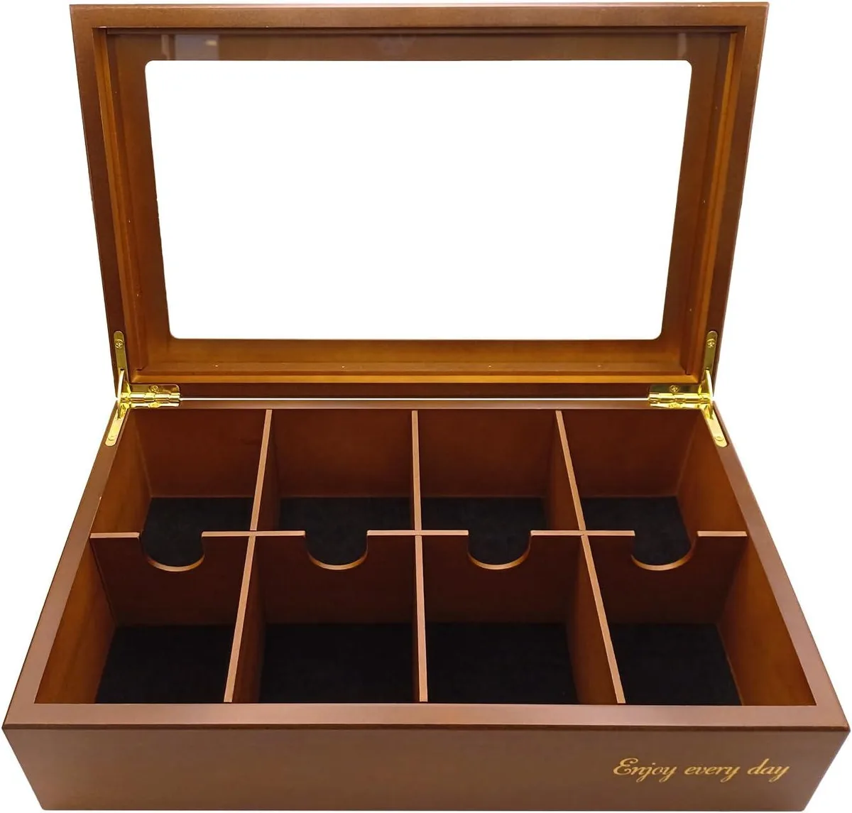 BJOYFUL&amp;LOVED BJL BJOYFUL&amp;LOVED BJL Wooden Tea Box 8 Compartments Walnut — product photo