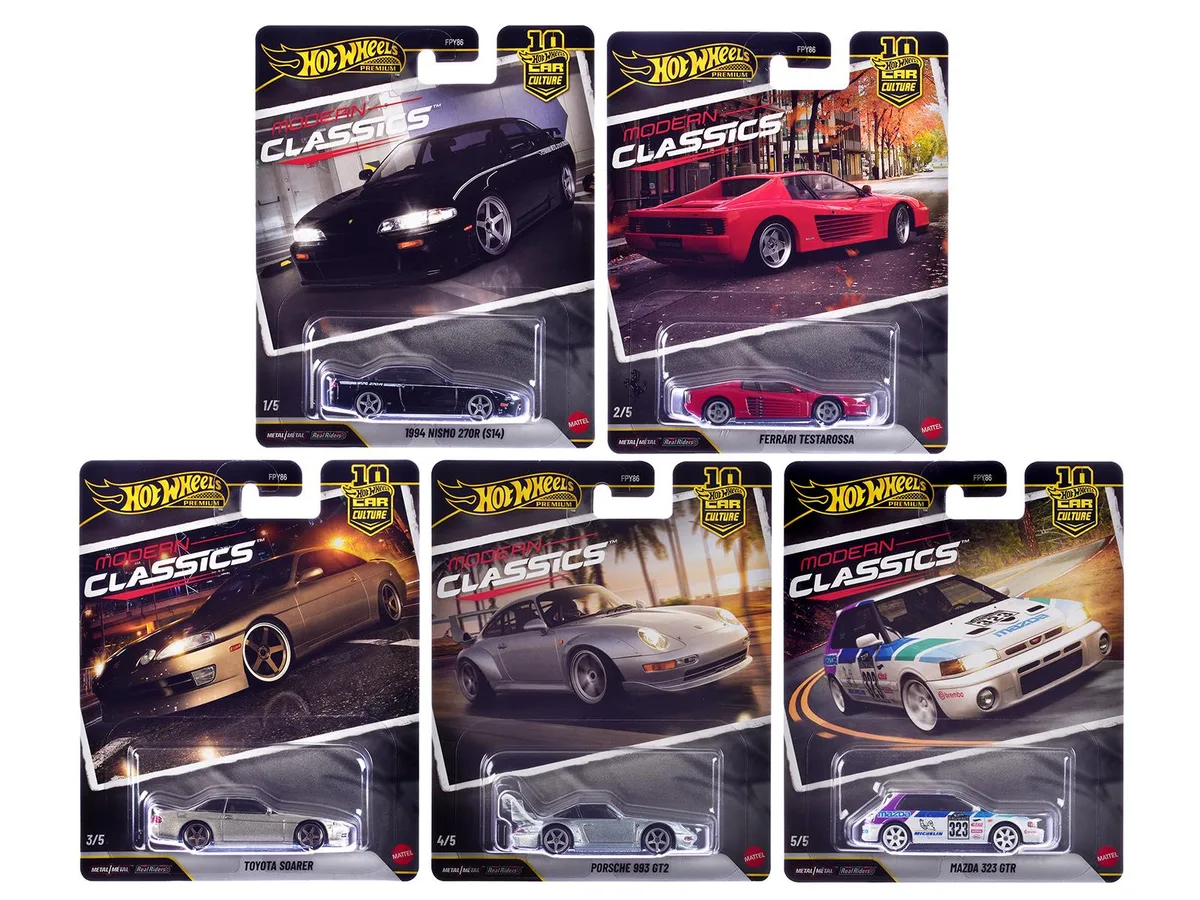 Hot Wheels Hot Wheels Car Culture 10th Anniversary 2026 Series S 5 piece Modern Classics Set — product photo