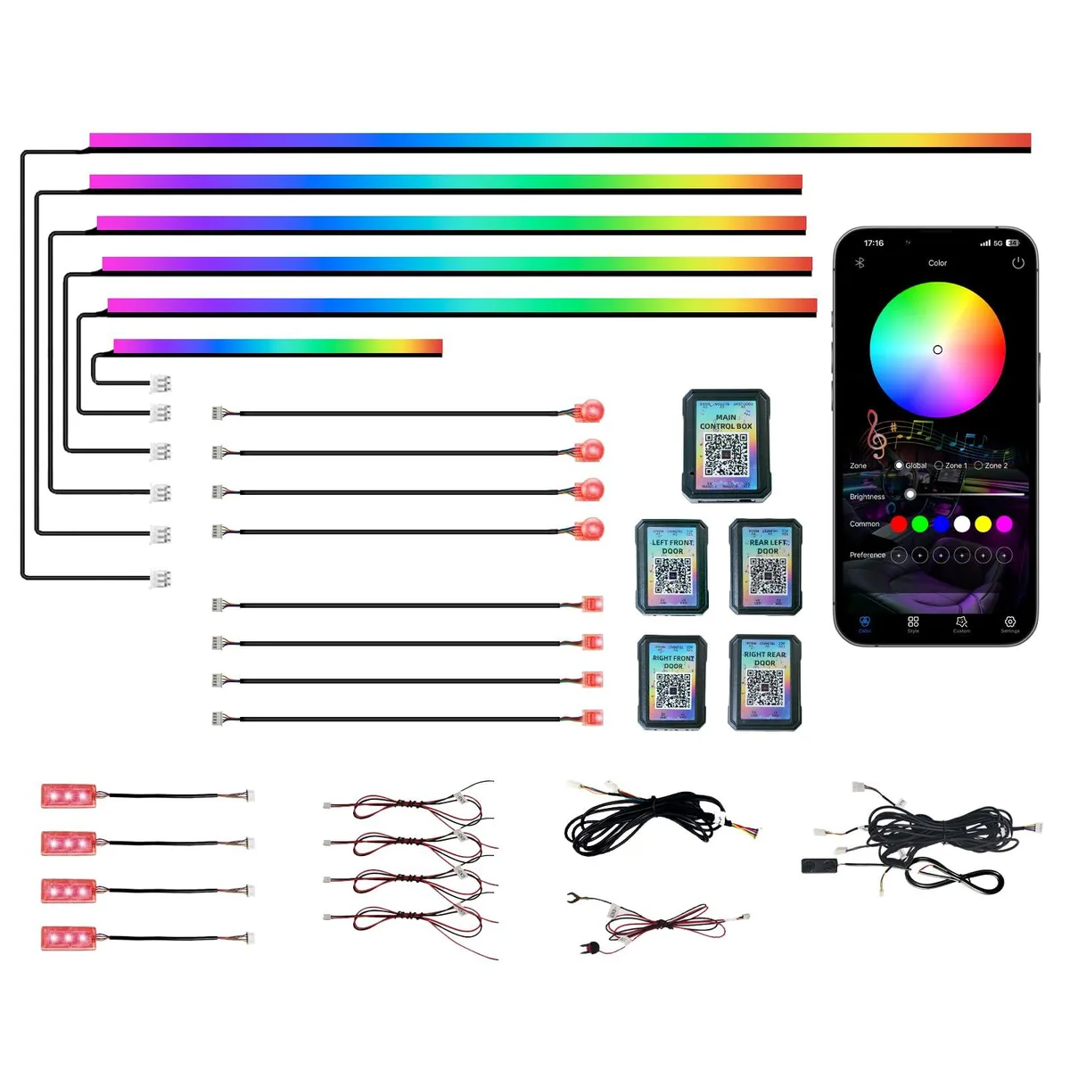 KENANEK 18-in-1 Acrylic Dreamcolor Ambient Lighting Kit 43.31inch — product photo