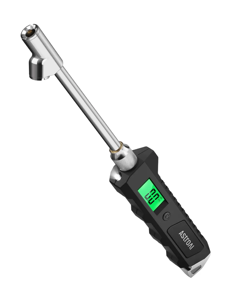 KEHIPI KEHIPI Digital Tire Pressure Gauge 230 PSI Dual Head Stainless Steel Backlit LCD Flashlight — product photo