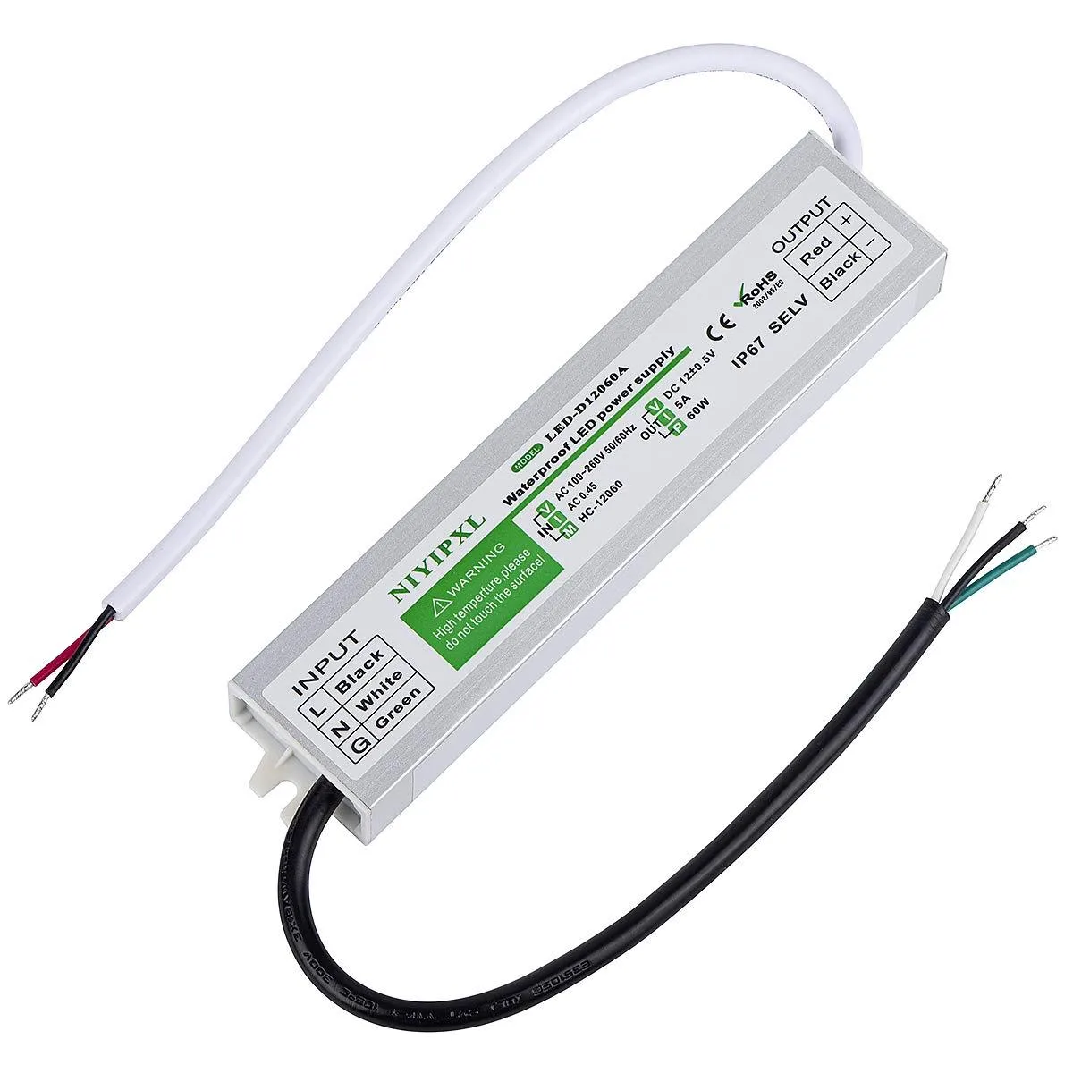 KEHIPI KEHIPI FS-60W-12V 60W 12V DC IP67 power adapter — product photo