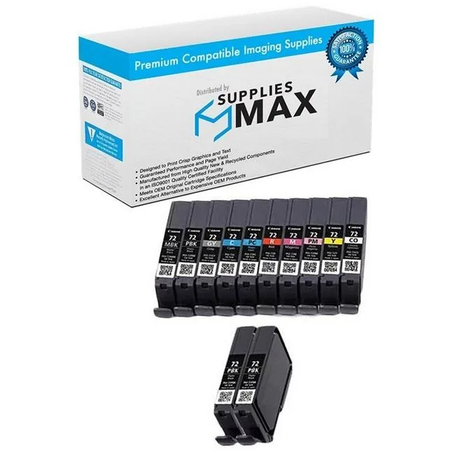 SuppliesMax SuppliesMax Compatible Inkjet Combo Pack 12 Cartridges for Canon PIXMA PRO 10/10S PGI-72 — product photo