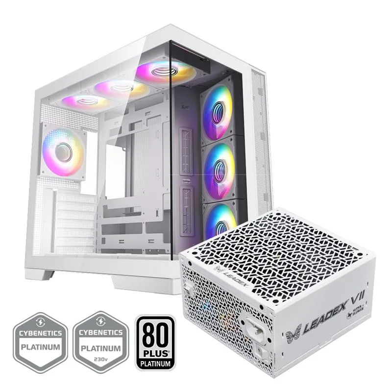 Super Flower Super Flower Thunder White ATX Mid Tower PC Case 1000W 4 x 120mm ARGB Fan — product photo