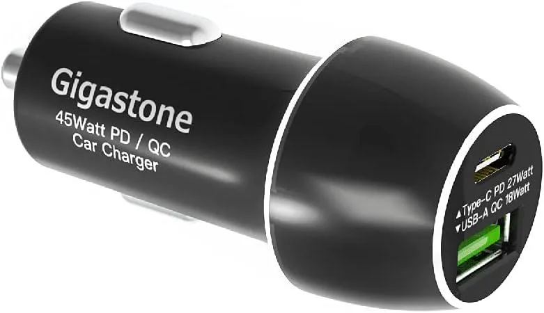 Gigastone Corporation Gigastone Corporation PC-4500B 45W Dual Port Car Charger car electronics accessory — product photo