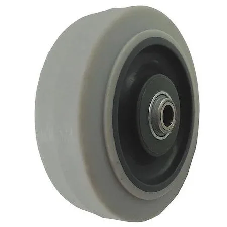 Four-inch black rubber caster wheel with plastic hub