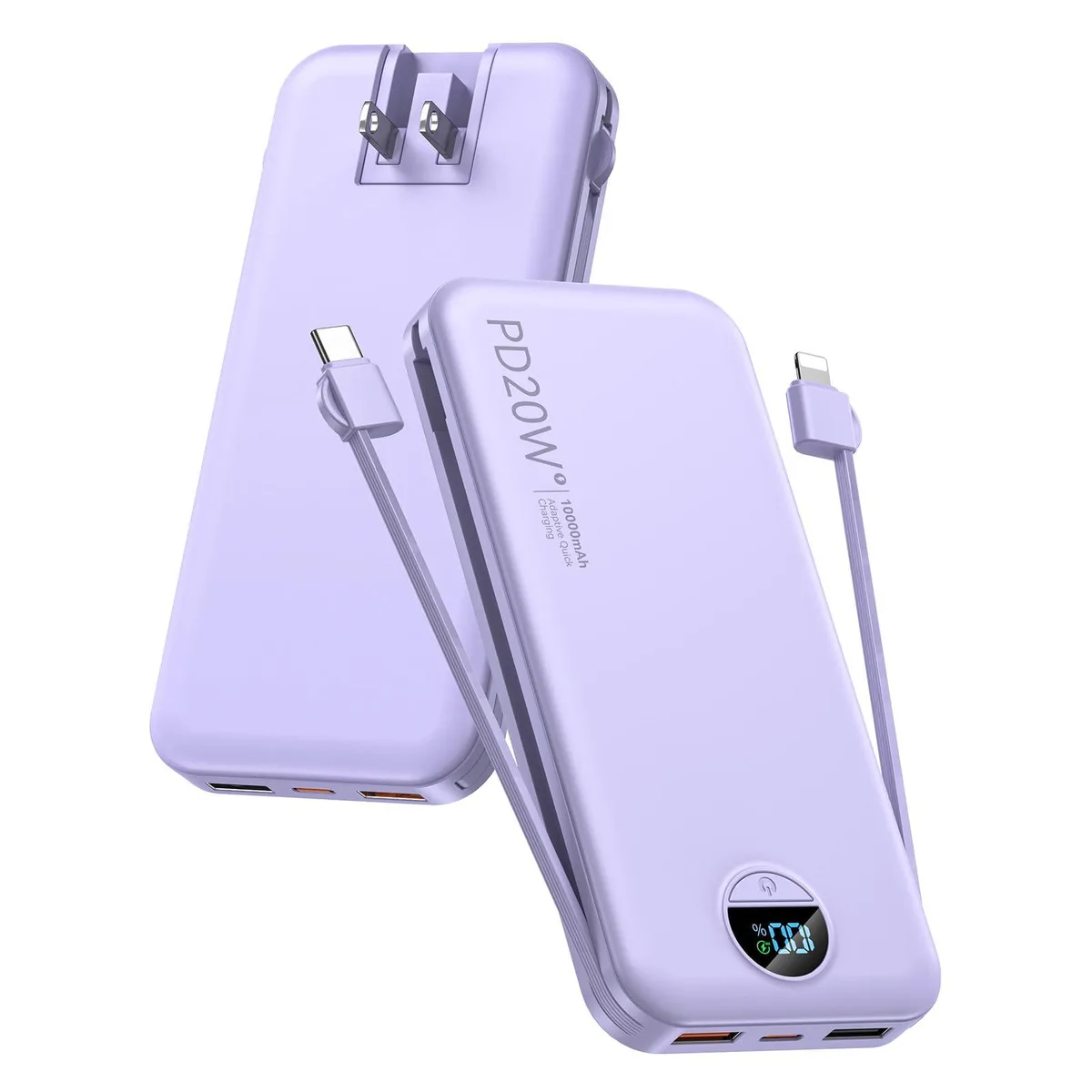 citicr AC-02D 10000mAh power bank Purple — product photo