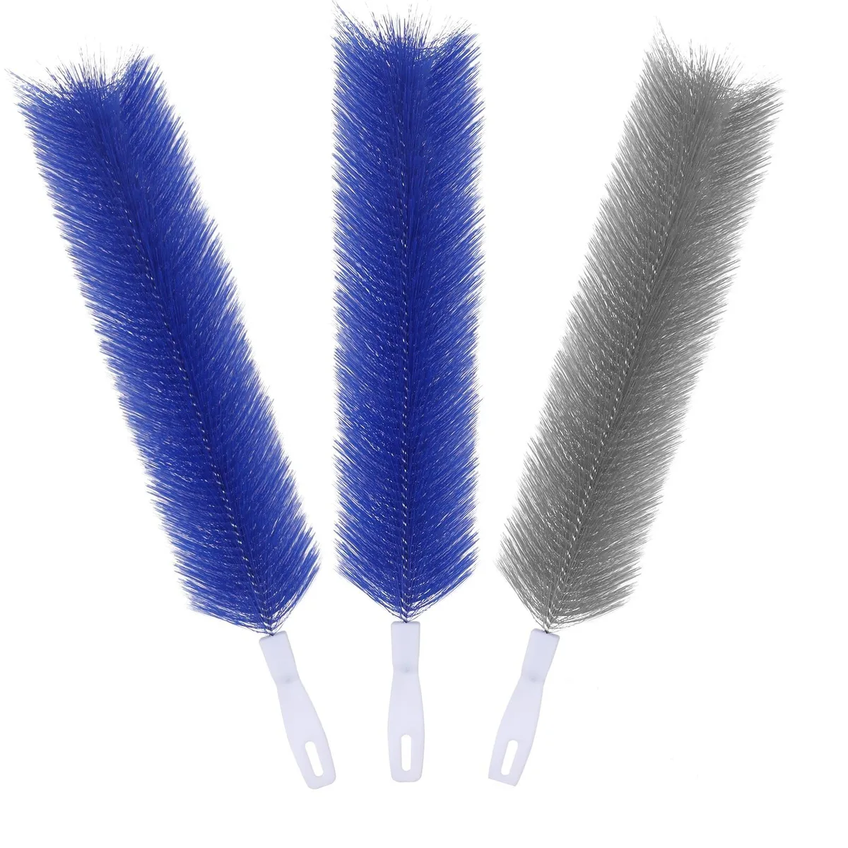 Three bendable microfiber dusters with plastic handles