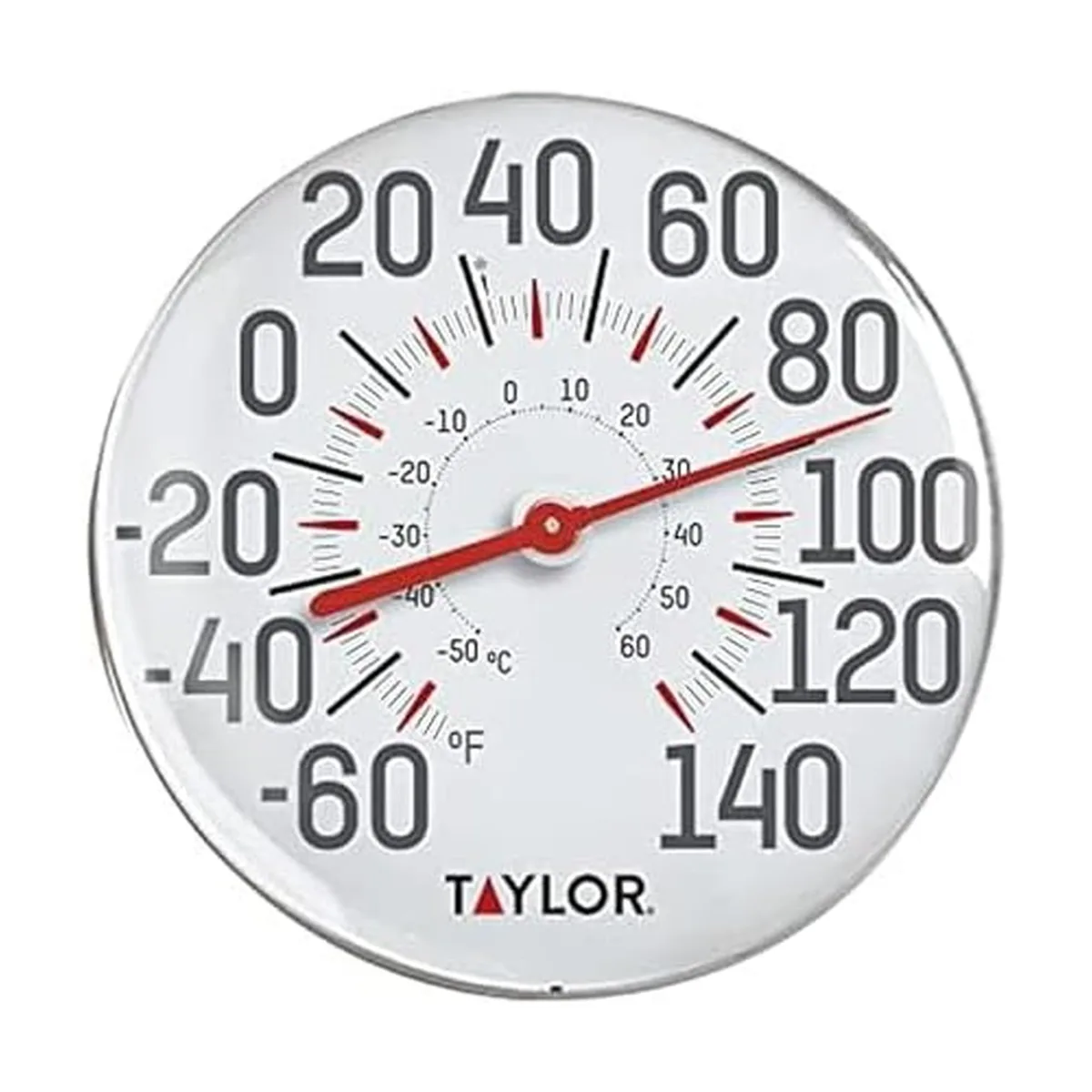 Taylor 12 inch Metal Wall Thermometer White — product photo