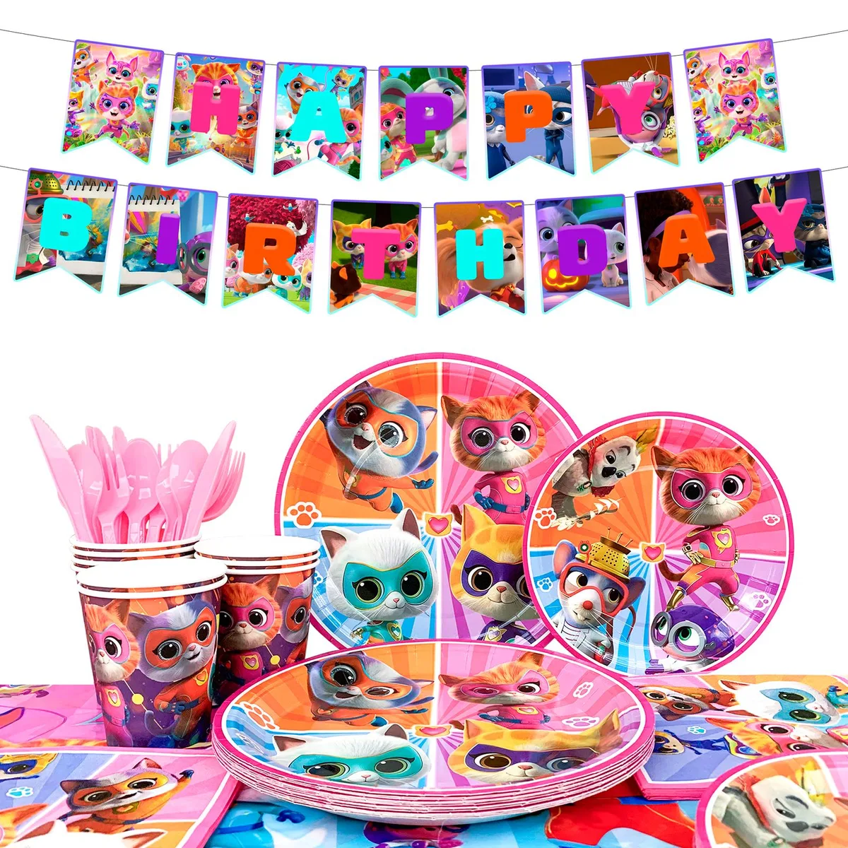InBoxxarty InBoxxarty SuperKitties Party Supplies 128 Pcs Party Supply — product photo