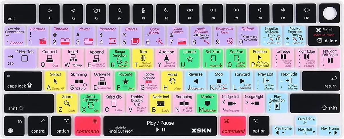 ALSEYE ALSEYE Final Cut Pro Keyboard Cover Skin 13.6 14.2 15.3 16.2 US Layout — product photo